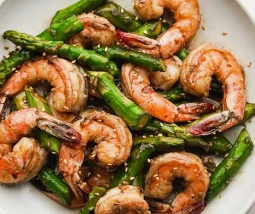 Honey Garlic+Ginger Shrimp & Asparagus