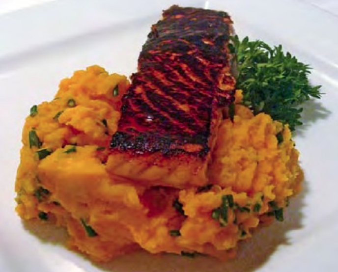 Roasted Salmon + Sweet Potatoes Mash