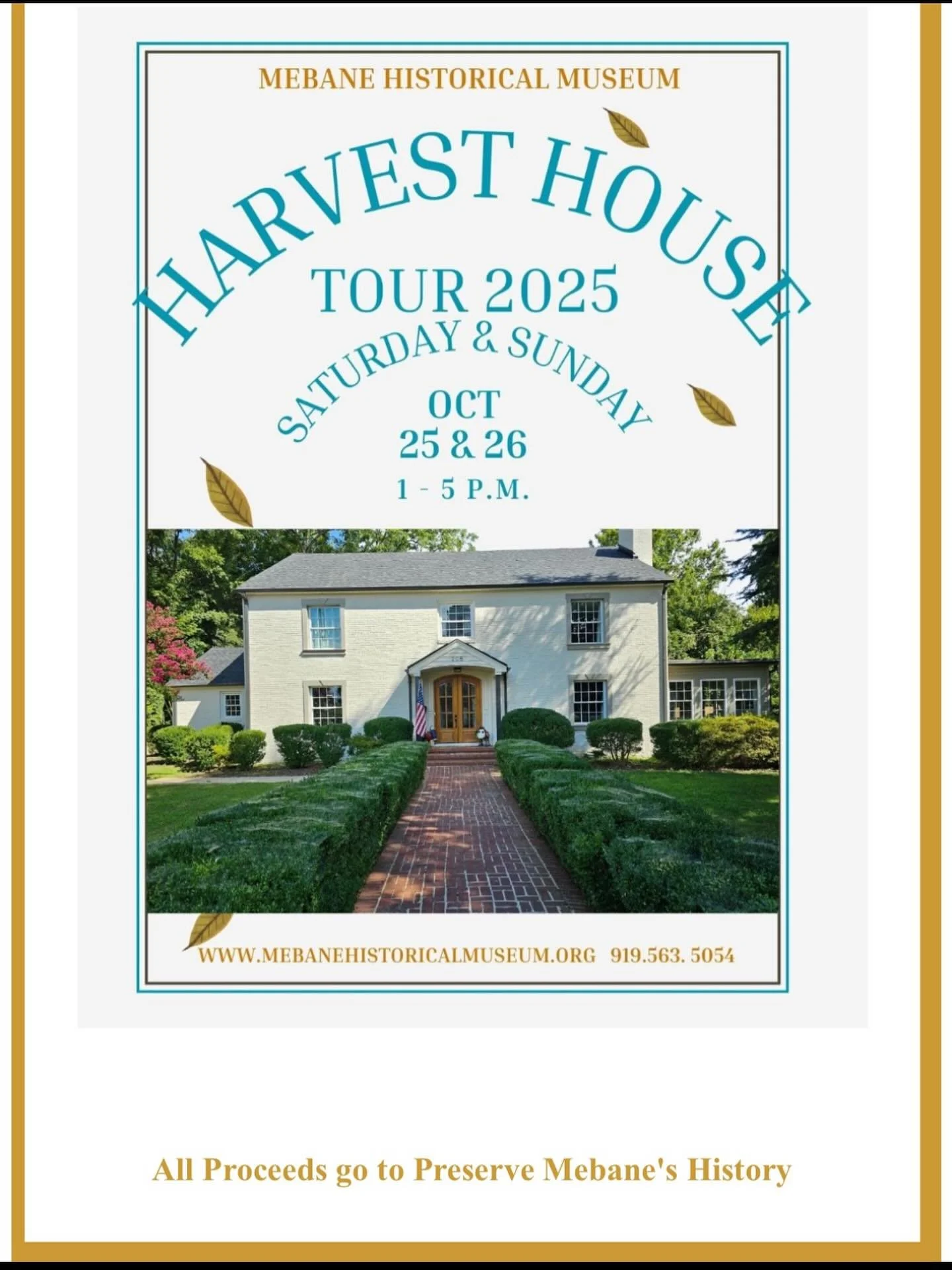 Thrilled to see a past project on the tour and that the new owners are just as excited to open its doors once again just as we were when we finished it!

Oct 25th &amp; 26th 1-5 PM 

https://www.mebanehistoricalmuseum.org/harvest-home-tour