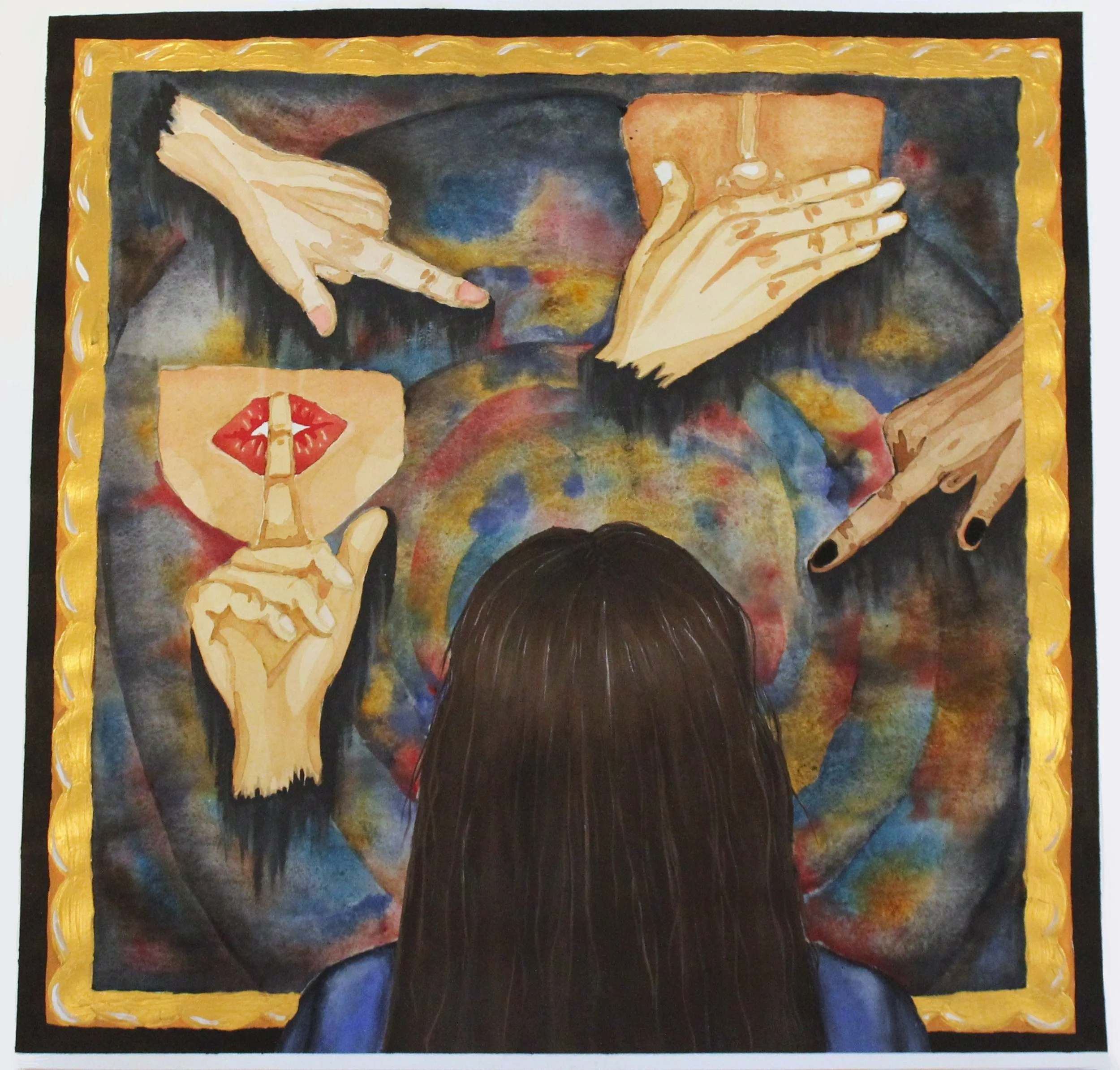 "Social Pressure"
by Amare Swierc
medium; acrylic and watercolor