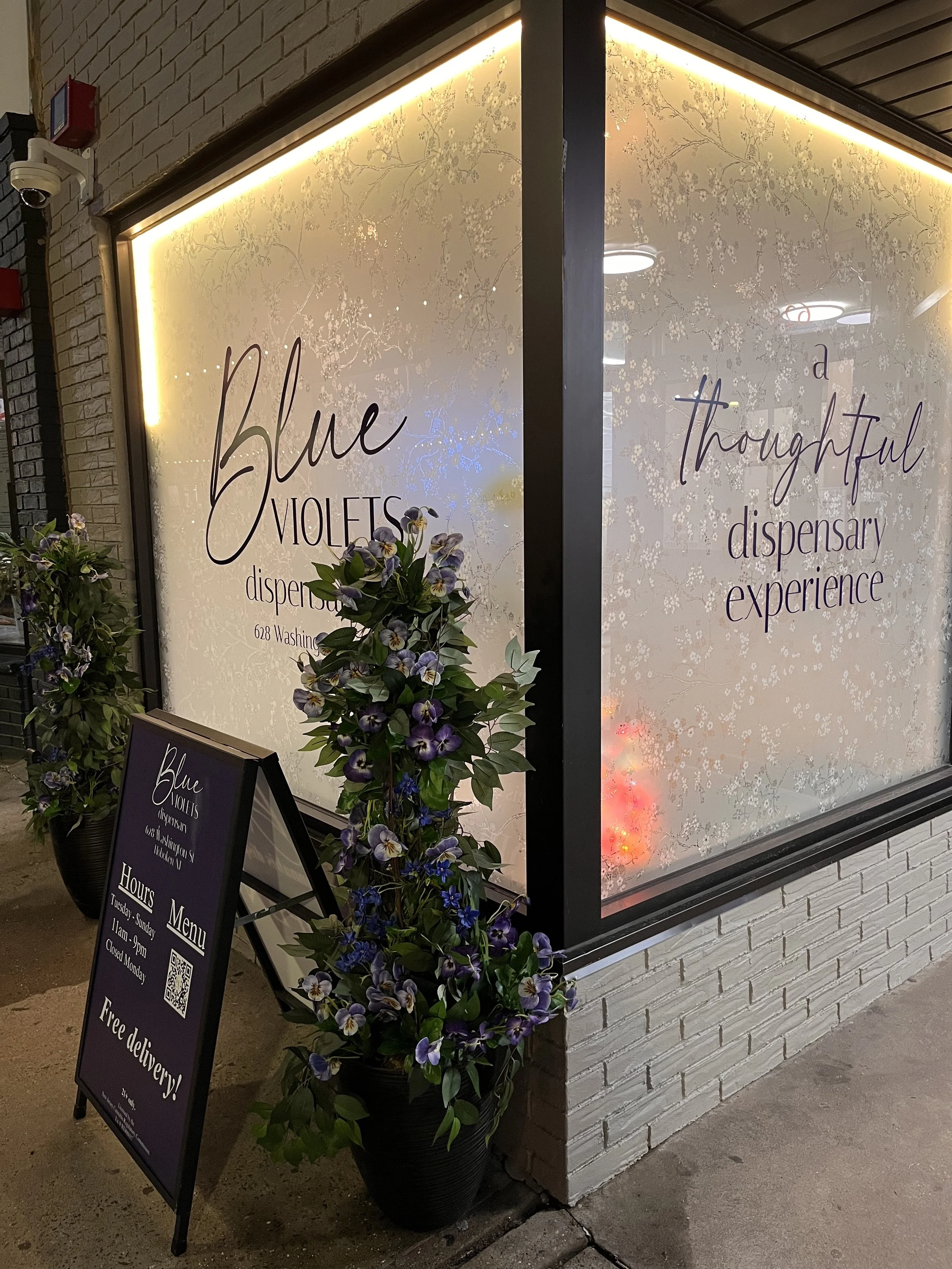 Front of Blue Violets Dispensary as of March 2026