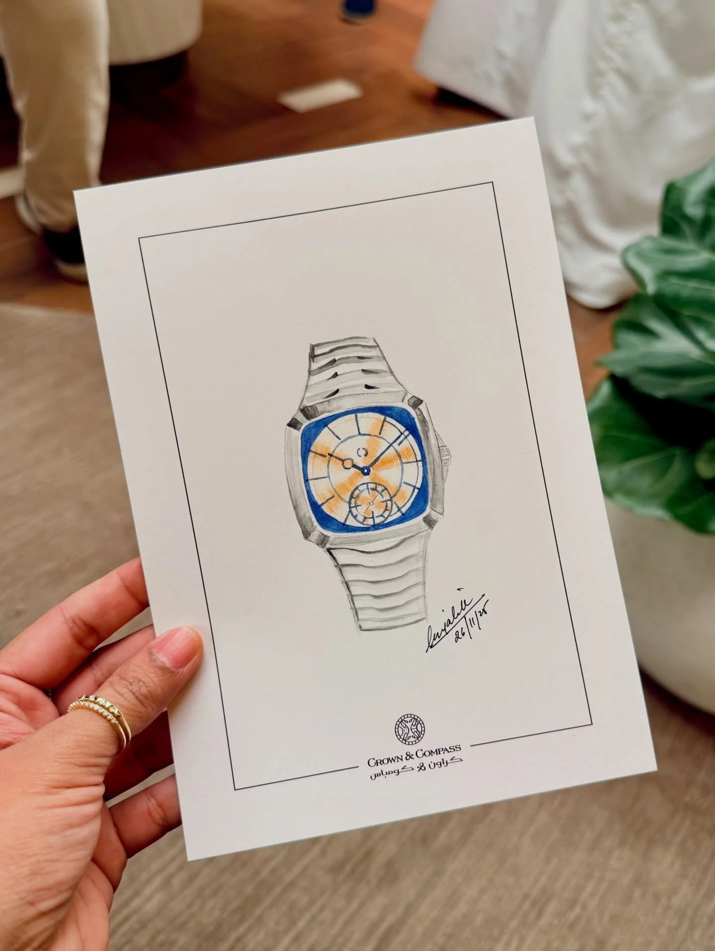 What a thrilling experience it was live-sketching timepieces for guests invited to the opening of the brand new @crown.compass boutique at KAFD. 
Thank you for having me, the best part was the joy on the collectors faces as I handed the sketch over t