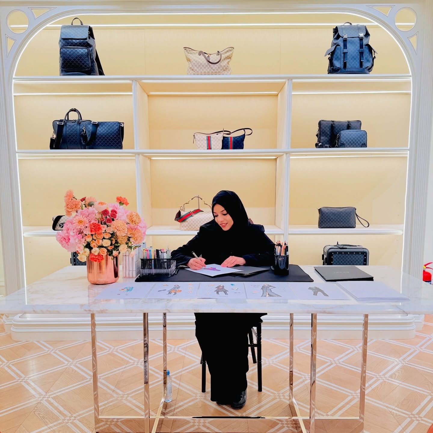It&rsquo;s all in the details 🤍
Sharing a few more snippets from the 2-Day live sketching activation at Gucci, Kingdom Centre where I sketched looks chosen by VIP guests from the new collection and the accessories they carry in their Gucci bags. ✨
ا