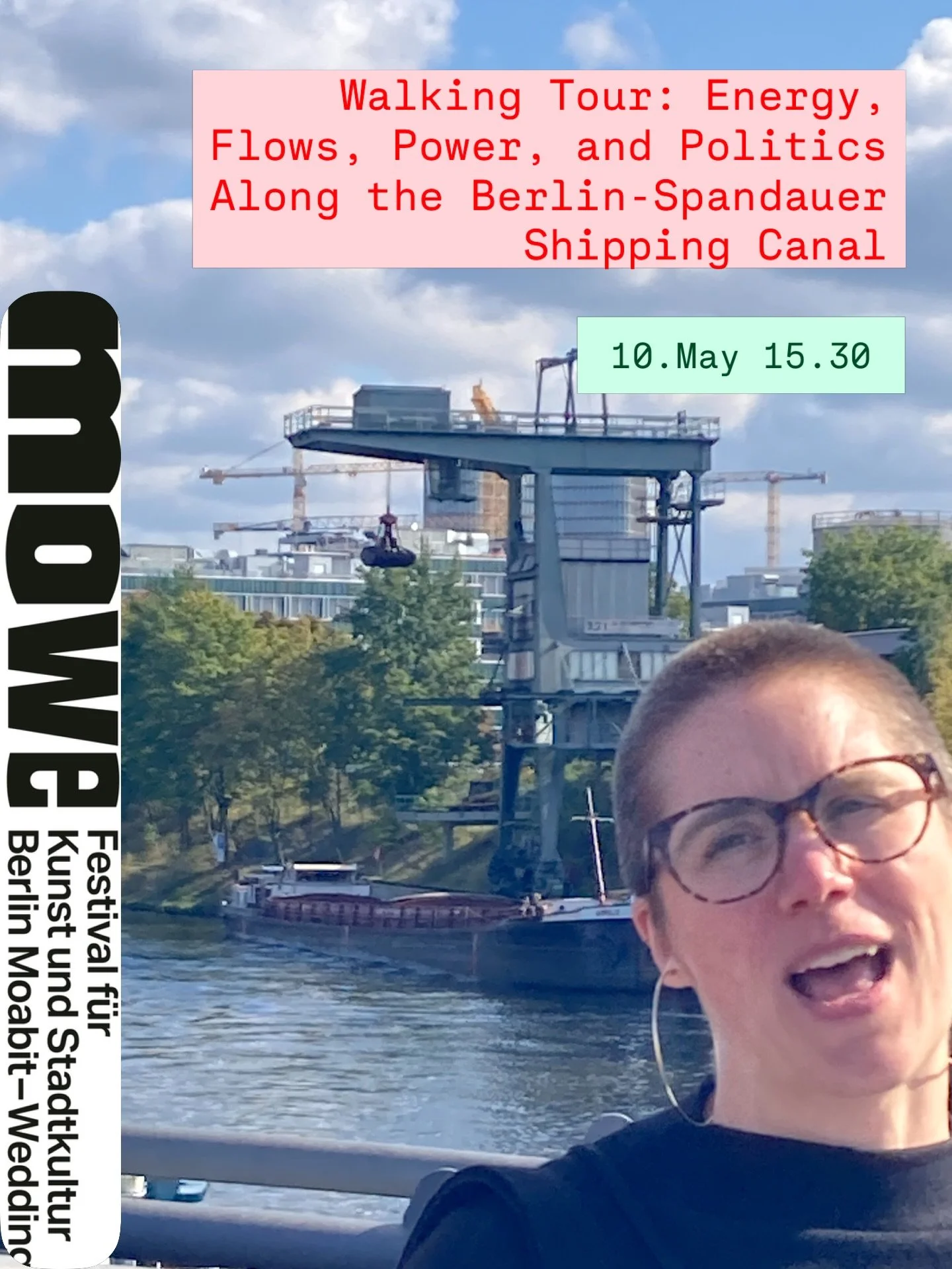Walking Tour: Energy, Flows, Power, and Politics Along the Berlin-Spandauer Shipping Canal

Part of the mowe festival for art and urban culture. 

10. May 2026
15:30h-17:00h 

Meeting Point: S-Westhafen
Platform on the open-air side furthest from U9 