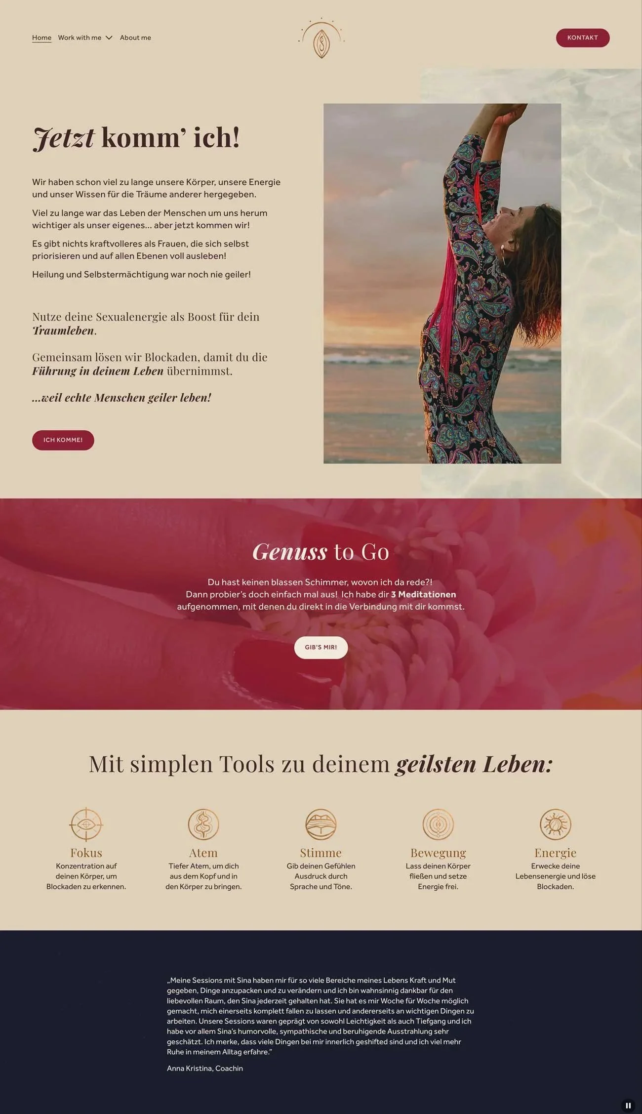 Sina Pauline Krone: Tantra | Relationship Coaching und Therapie – Brand Design und Website