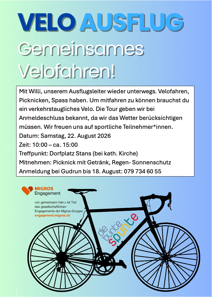 Velo Ausflug