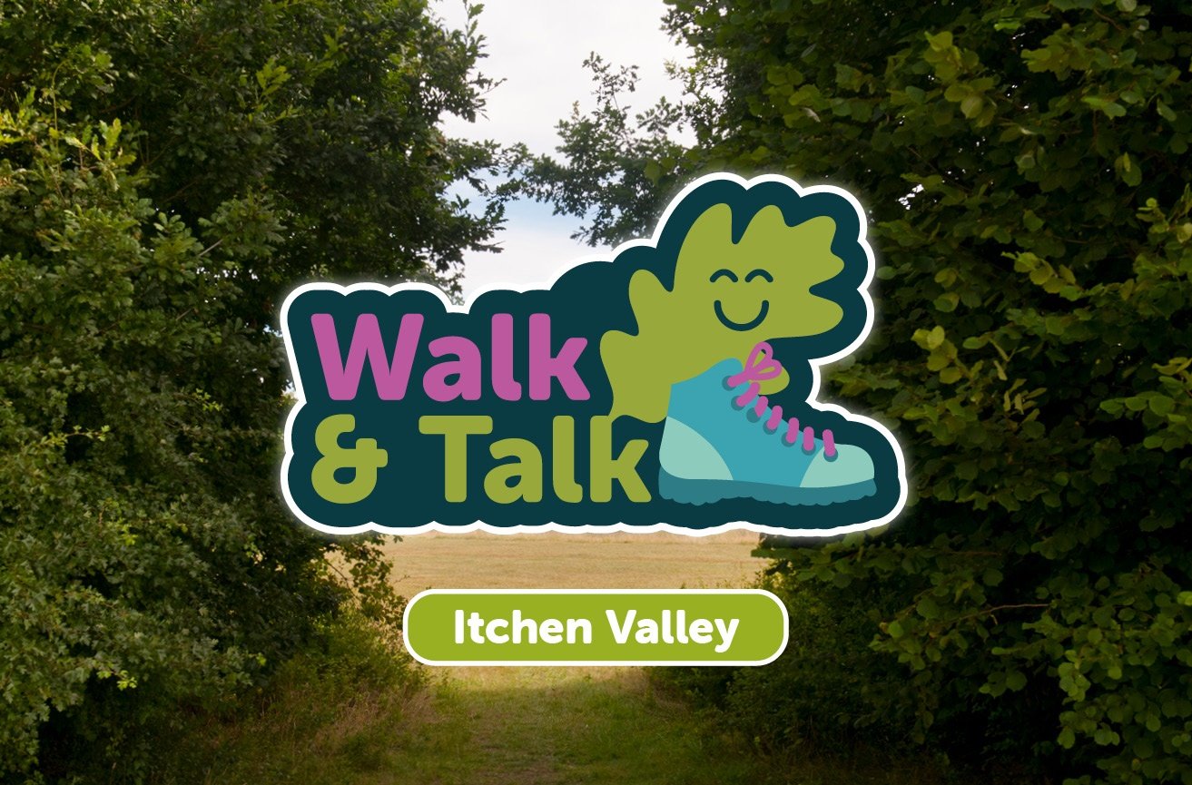 Text Reads: Walk and Talk Itchen Valley