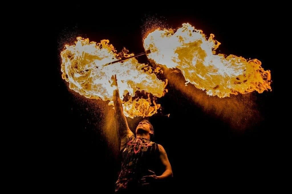 Fire juggling show