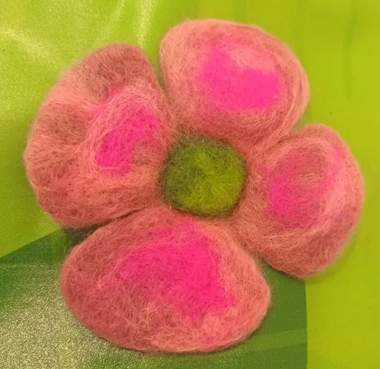 Pink felt flower