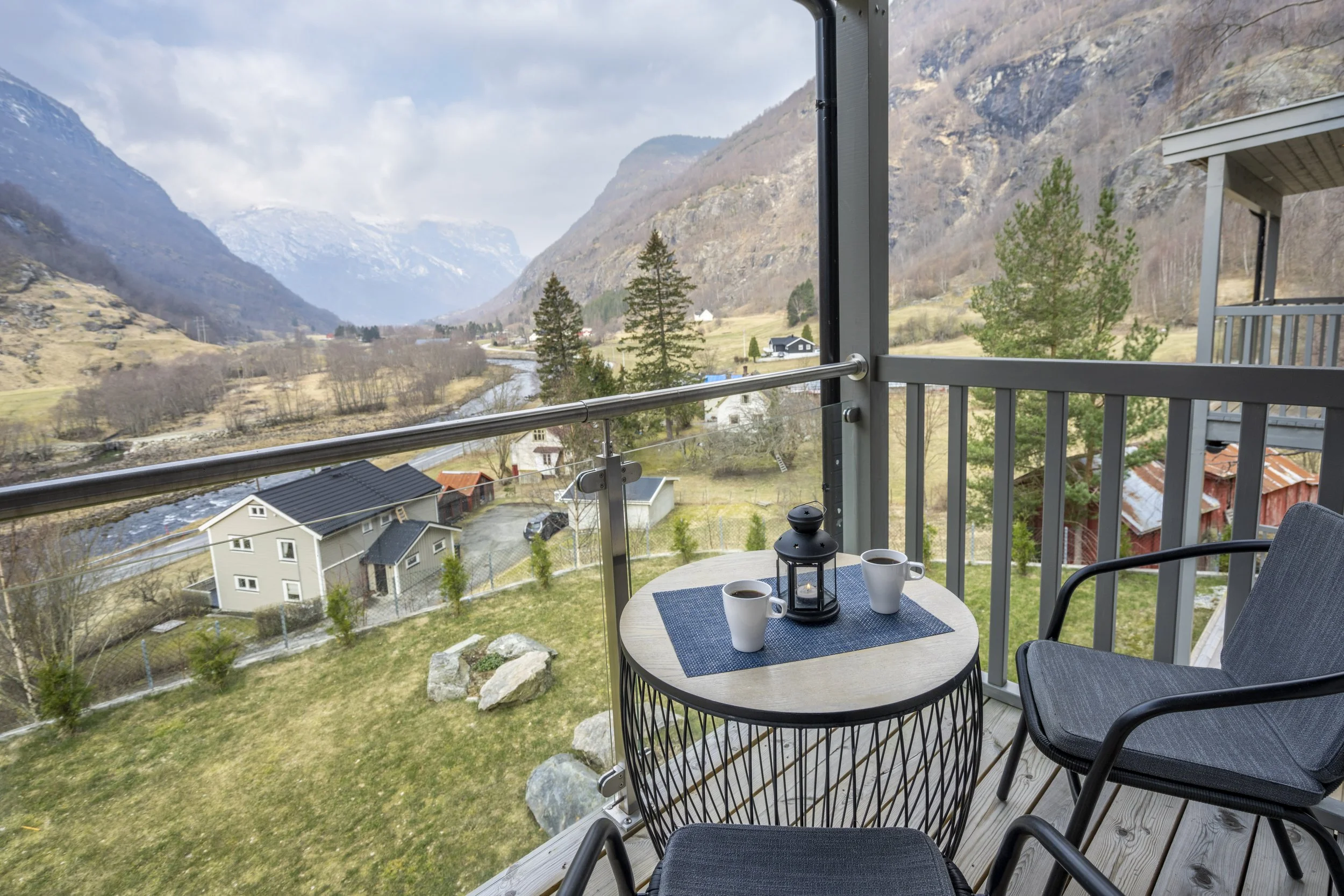 Enjoy a cup of coffee in the Aurlandsdalen valley