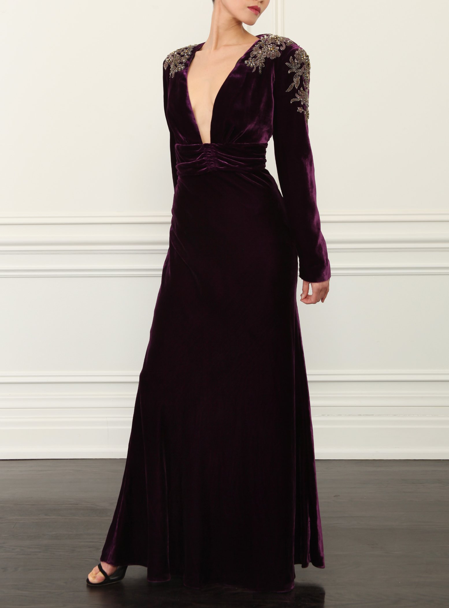 Rosario - Bow-Embellished Silk & Crepe Midi Dress ( Fits size 6 to 8 US)