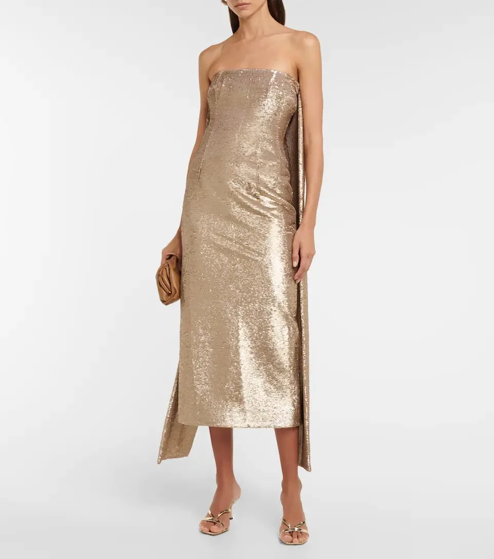 emilia wickstead gold dress Chic Black and Gold Prom Dresses Deep V-Neck Long Sleevess Evening Gowns main image 1