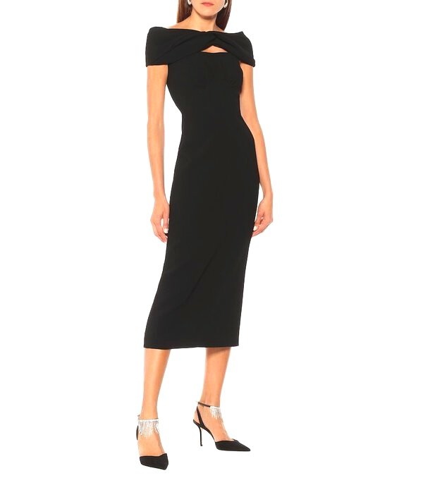 emilia wickstead black dress Rara Dress in Black Double Crepe| Emilia Wickstead
