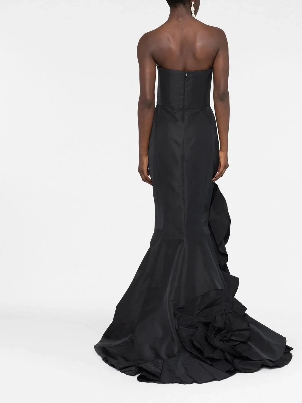 ladies long black dress coat Spring 1999 Oscar de la Renta Strapless Silk Taffeta Dress w Elaborate –  Shrimpton Couture main image 1