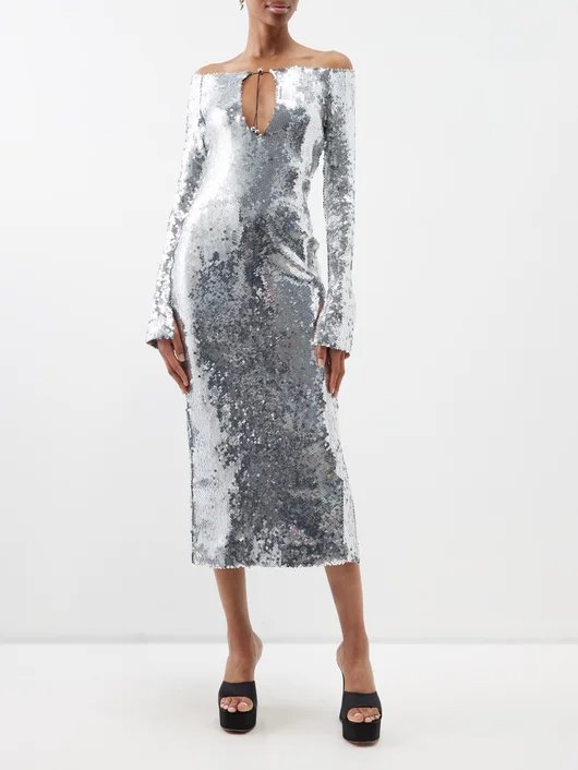 16arlington sequin dress 16Arlington Solaria Midi Dress In Bitter Chocolate Sequin, Size 10