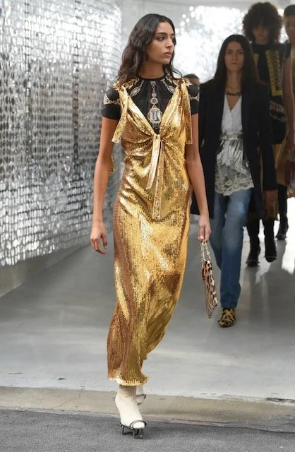long gold sparkly dress Off-Shoulder Sequin Illusion Gold Long Prom Dress With Slit Evening Gowns QP3185 Custom Size / As Pic