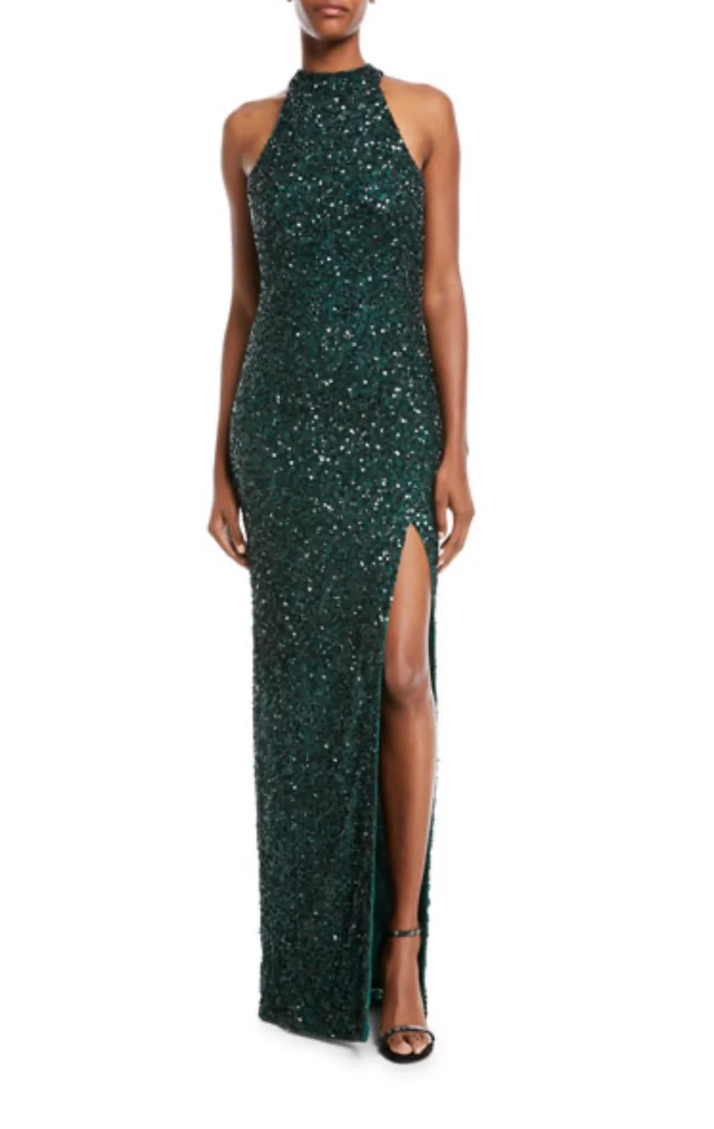 Rachel Gilbert - Green sequin halterneck gown  Black Book Style | Toronto  Designer Dress Rentals