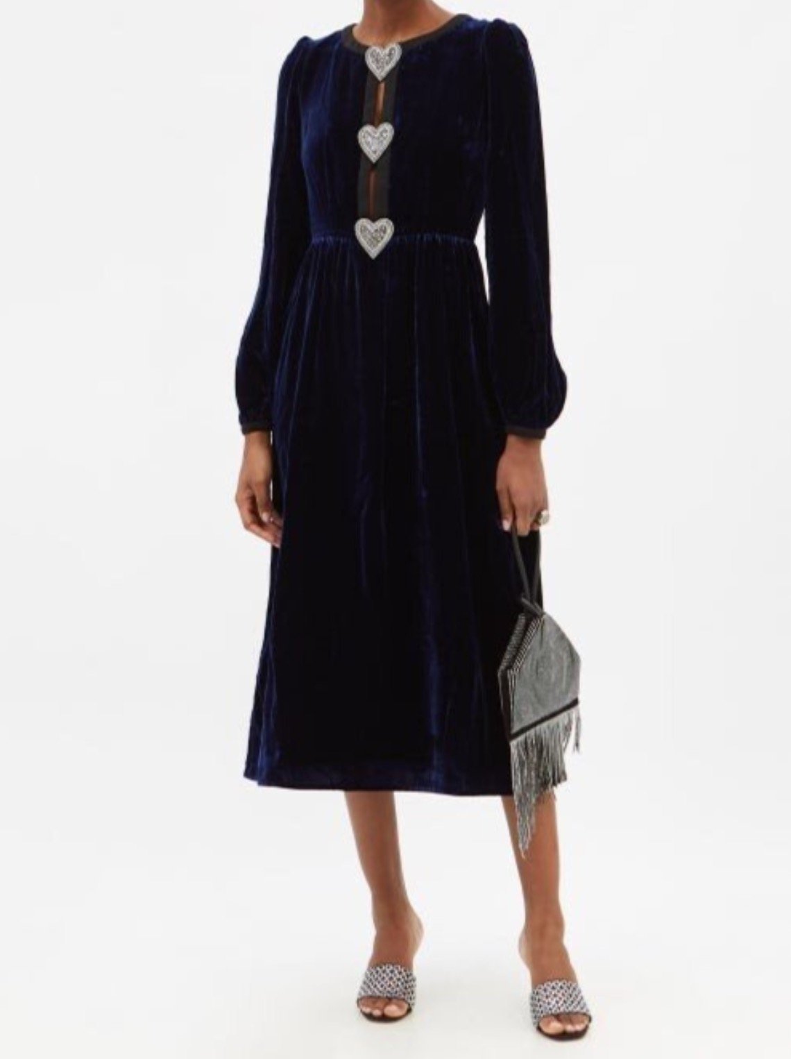 Saloni - Velvet Bow Dress (Size 12 - 14)