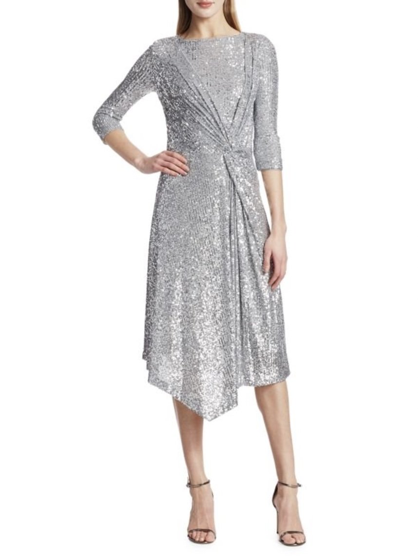 St. John - Sequin Mesh Midi Dress (Size 10 - 12)