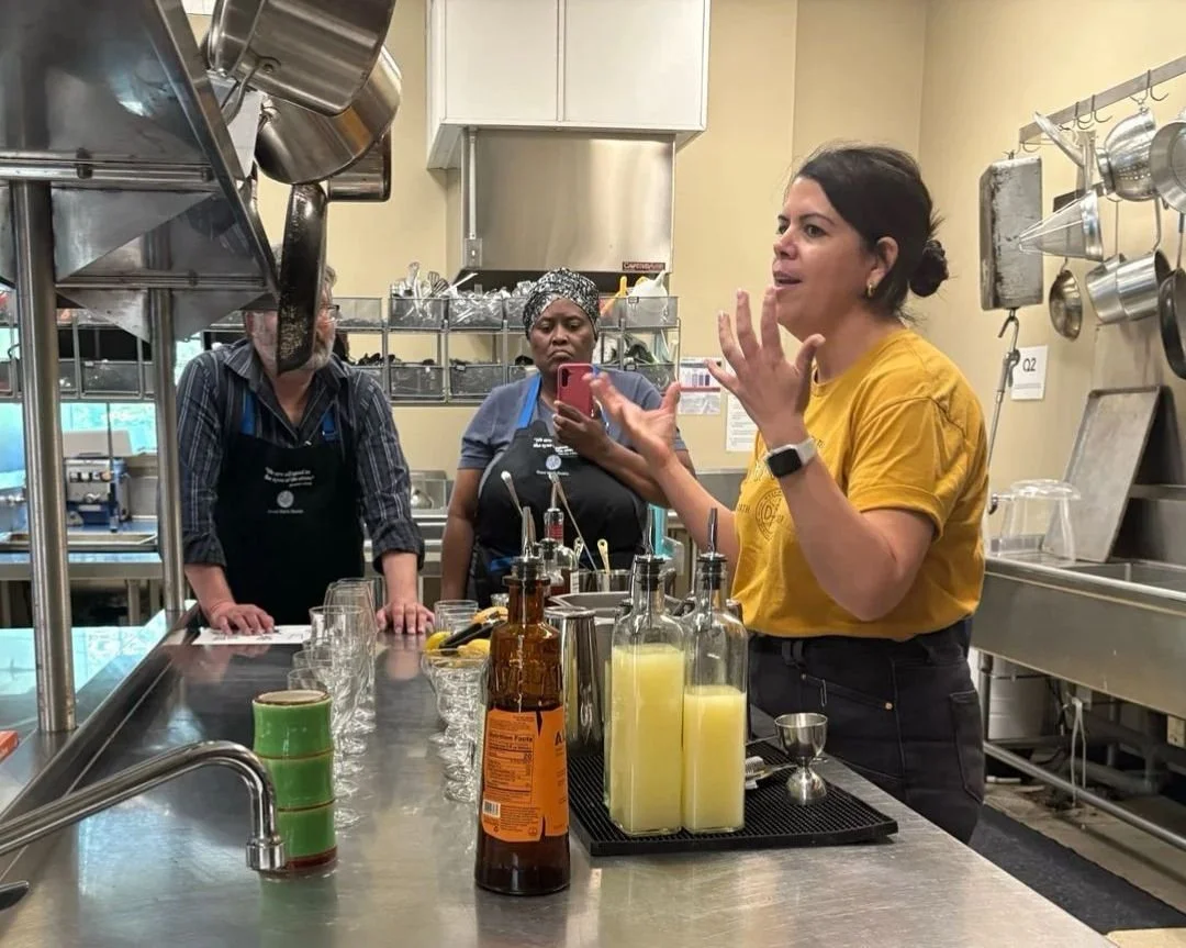 Last week we were thrilled to welcome back the amazing Jessica Sanders, owner of @DrinkwellATX, for a mixology session with our Culinary Trainees! 🍸✨

Jessica walked the class through the art and craft behind both mocktails and cocktails &mdash; fro