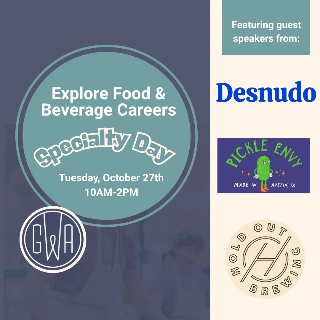 Curious where about where your career in food &amp; bev can take you?

Come try something new at GWA Specialty Day! A hands-on day for industry workers who want to build skills, explore different career paths, and learn directly from people doing the