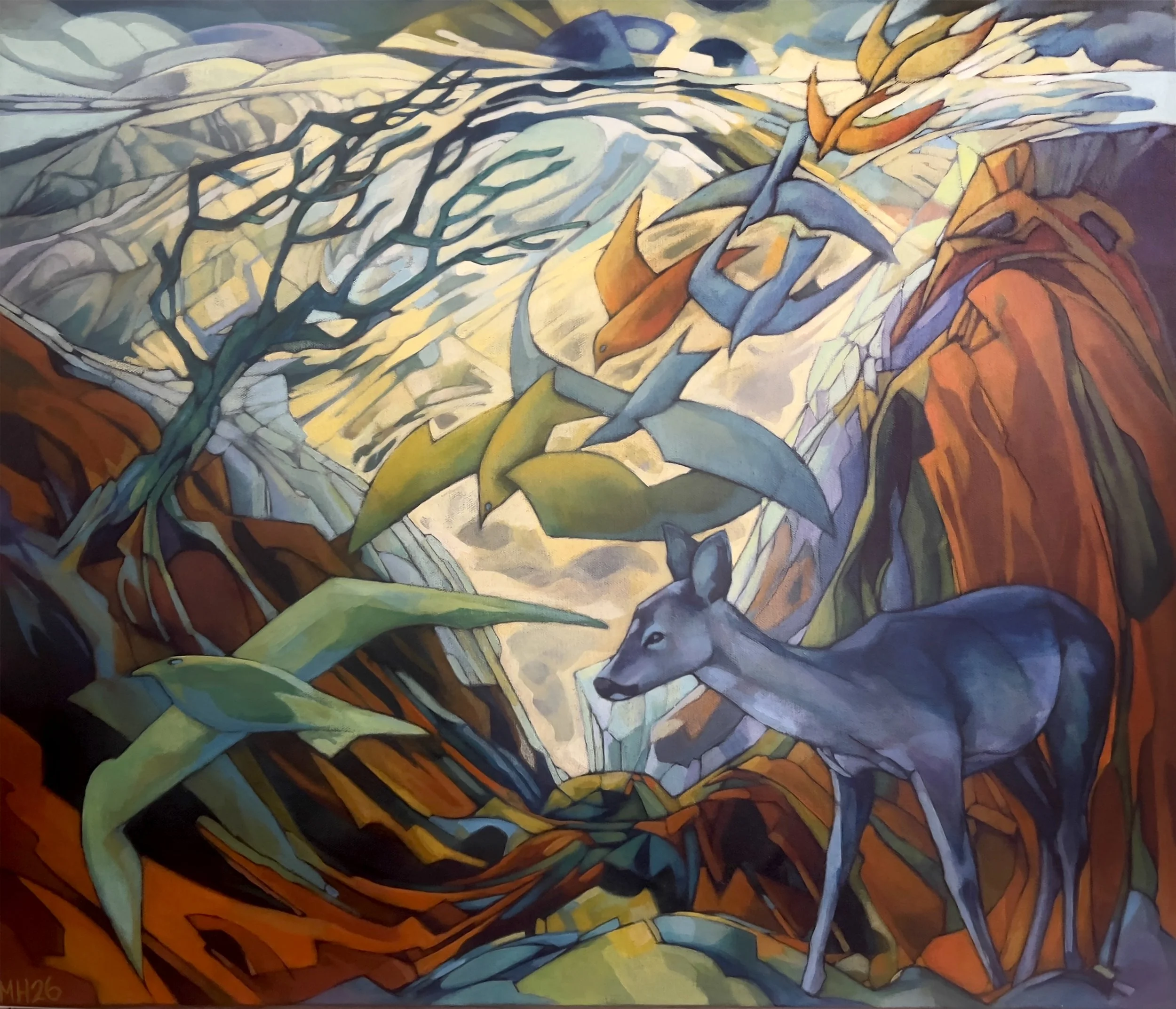 'Bright Flight'  Acrylic on canvas. 70cm x 60cm. £500