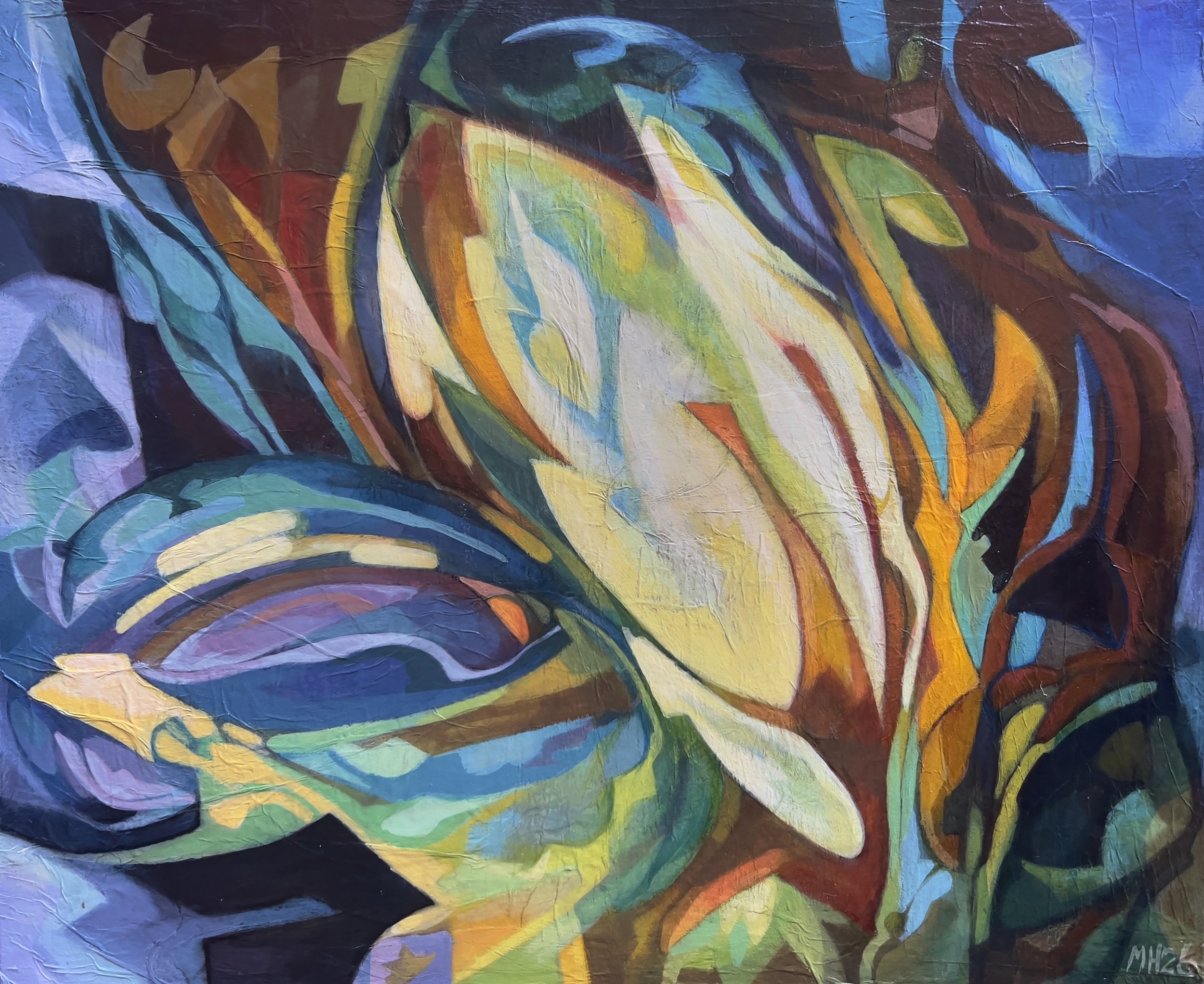 'Bud'  Acrylic on wood panel.  37cm x 30cm. £180