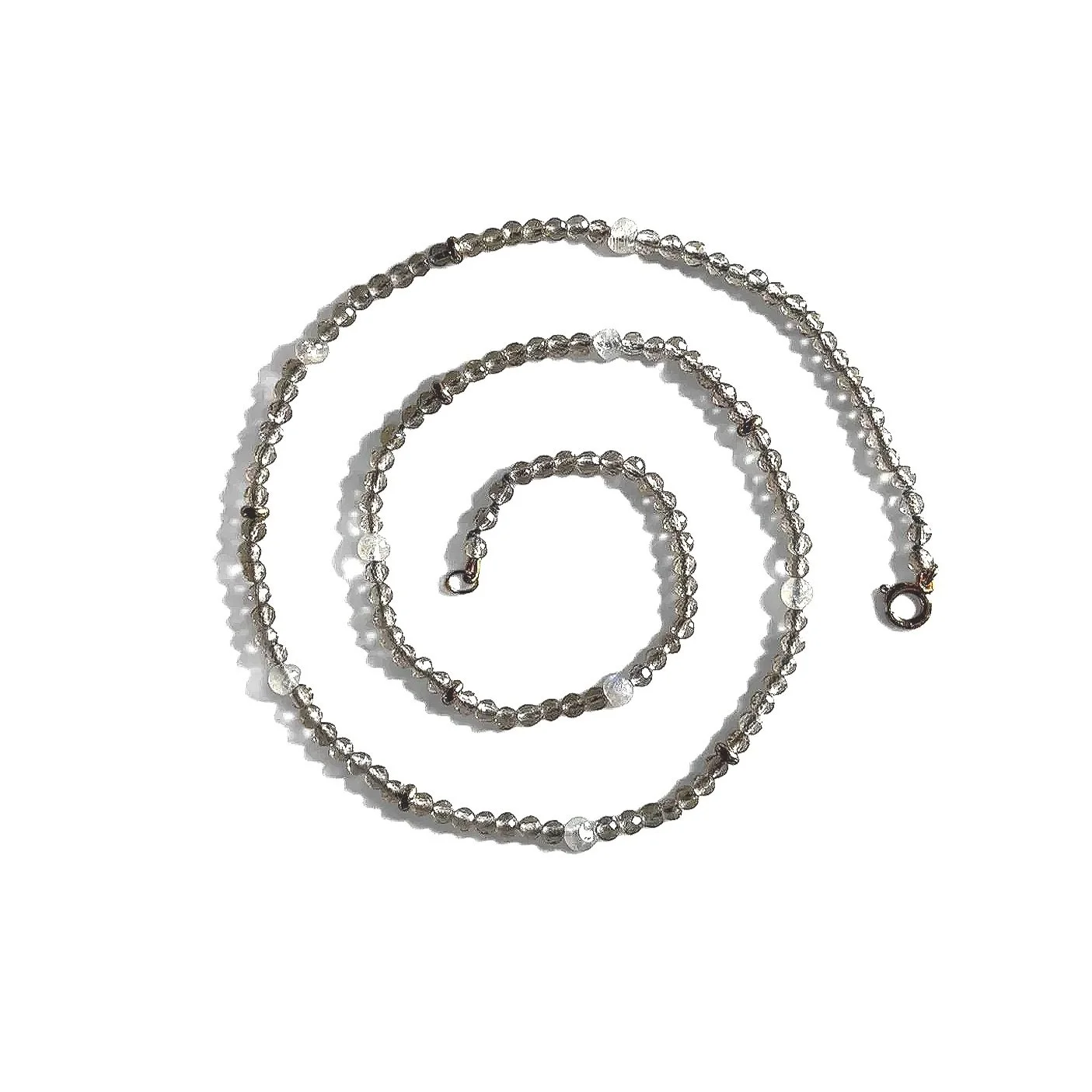 Smokey Quartz and Moonstone Caillou Necklace