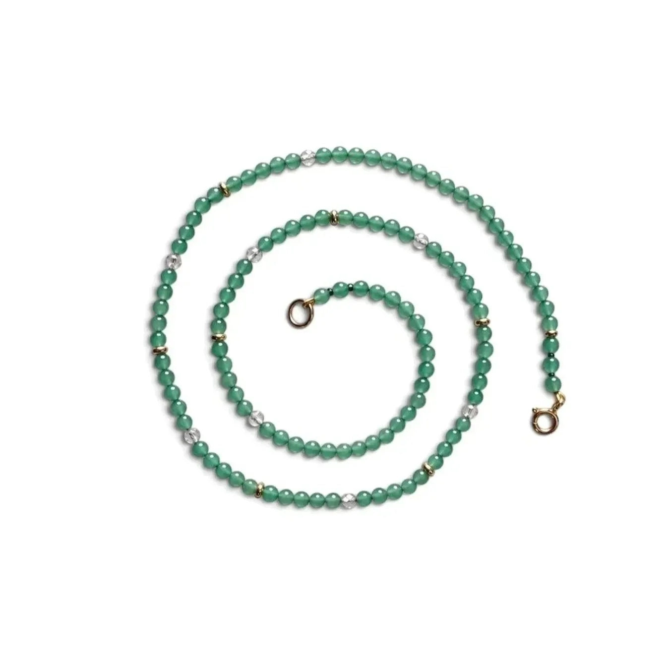 Aventureine and Moonstone Caillou Necklace