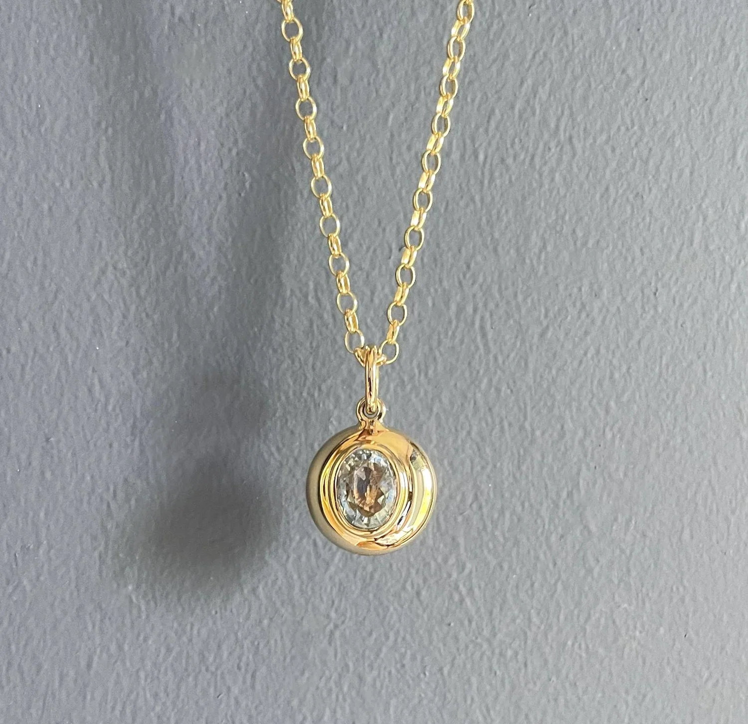 Flying Saucer Pendant Aquamarine