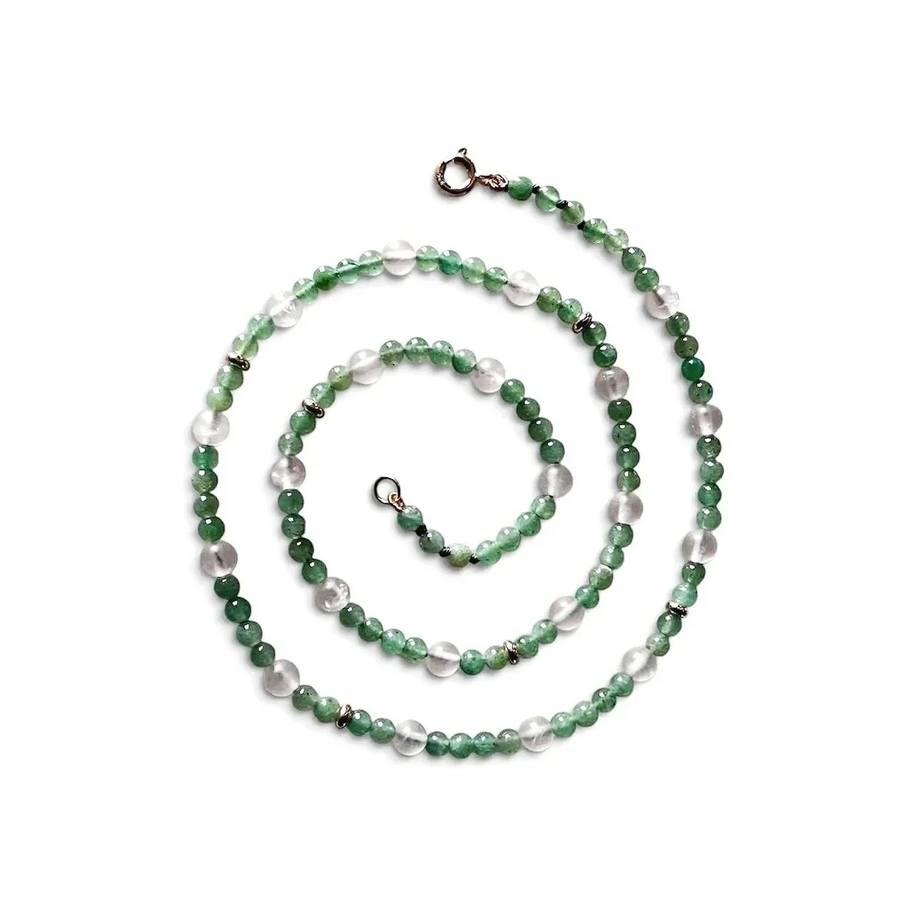 Aventurine and Rose Quartz Caillou Necklace