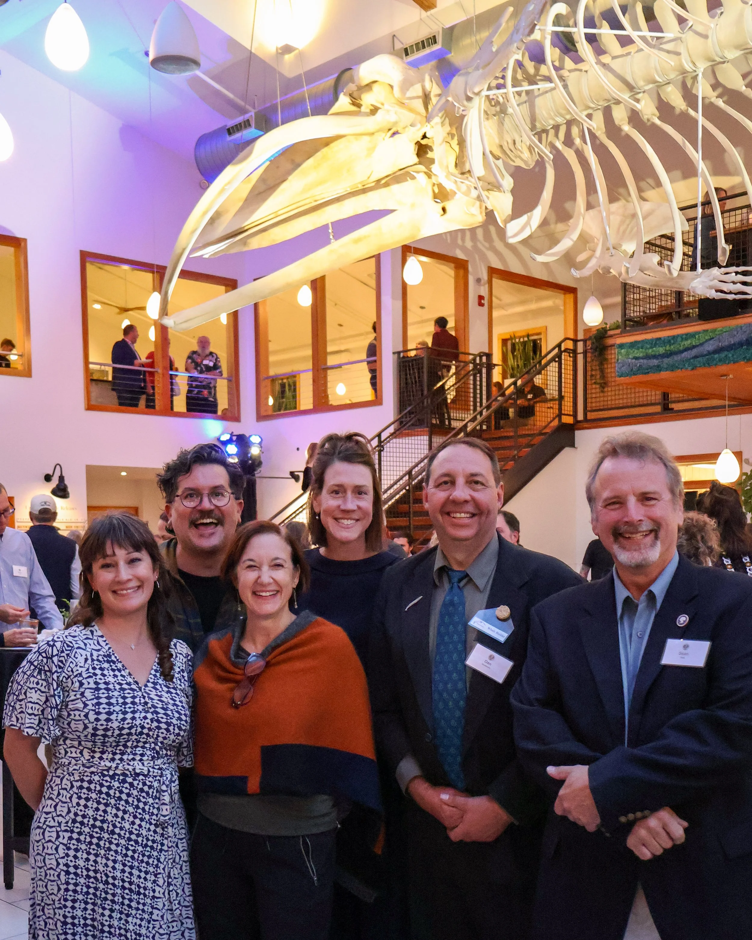 MBC’s Carrie Seaver and Zach DeWitt, left, with COA President Sylvia Torti, MBC’s Colleen Croteau, Dan DenDanto ’91, and COA Professor Sean Todd