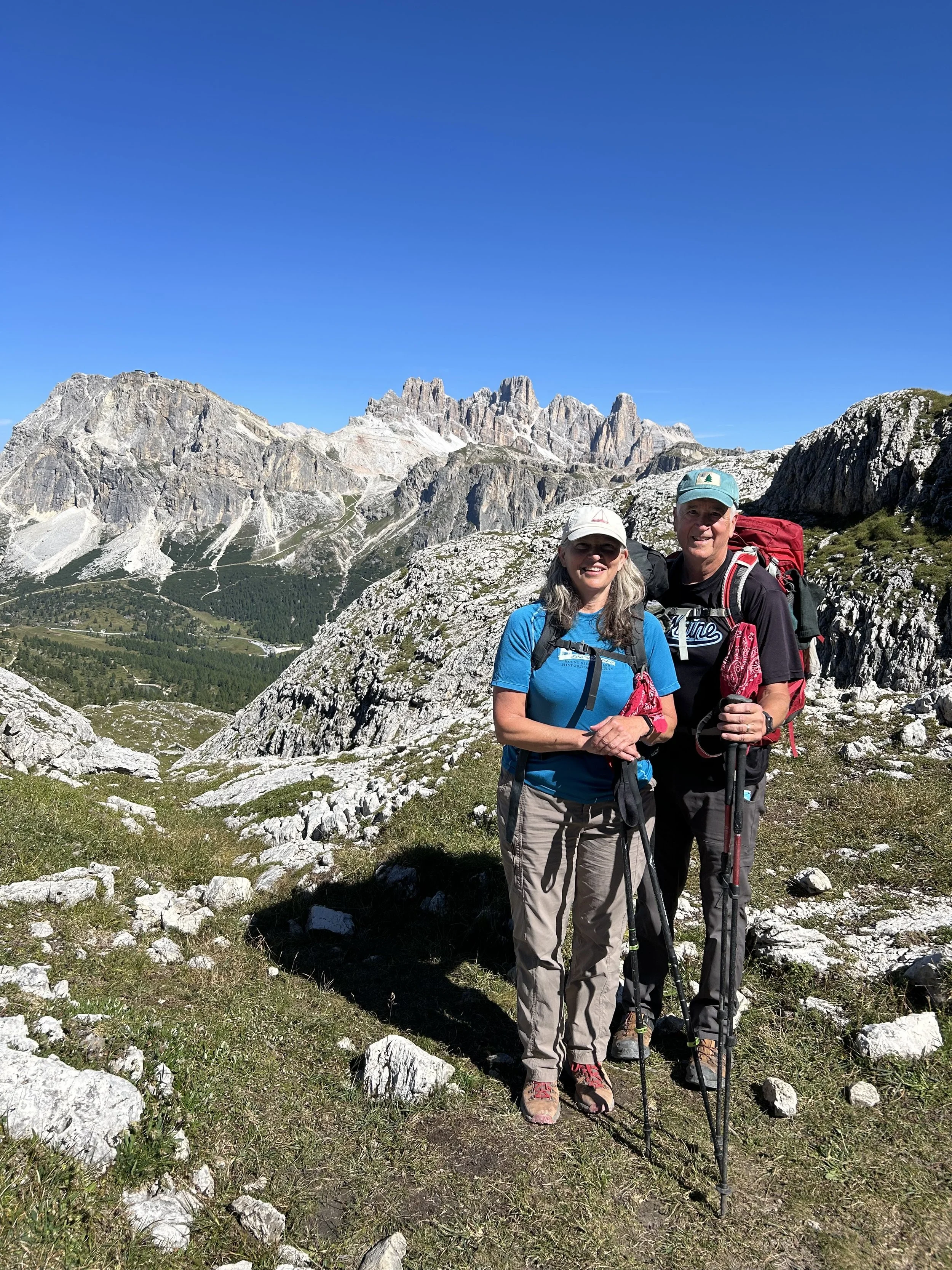 Lynn Boulger and her husband in the Dolomites