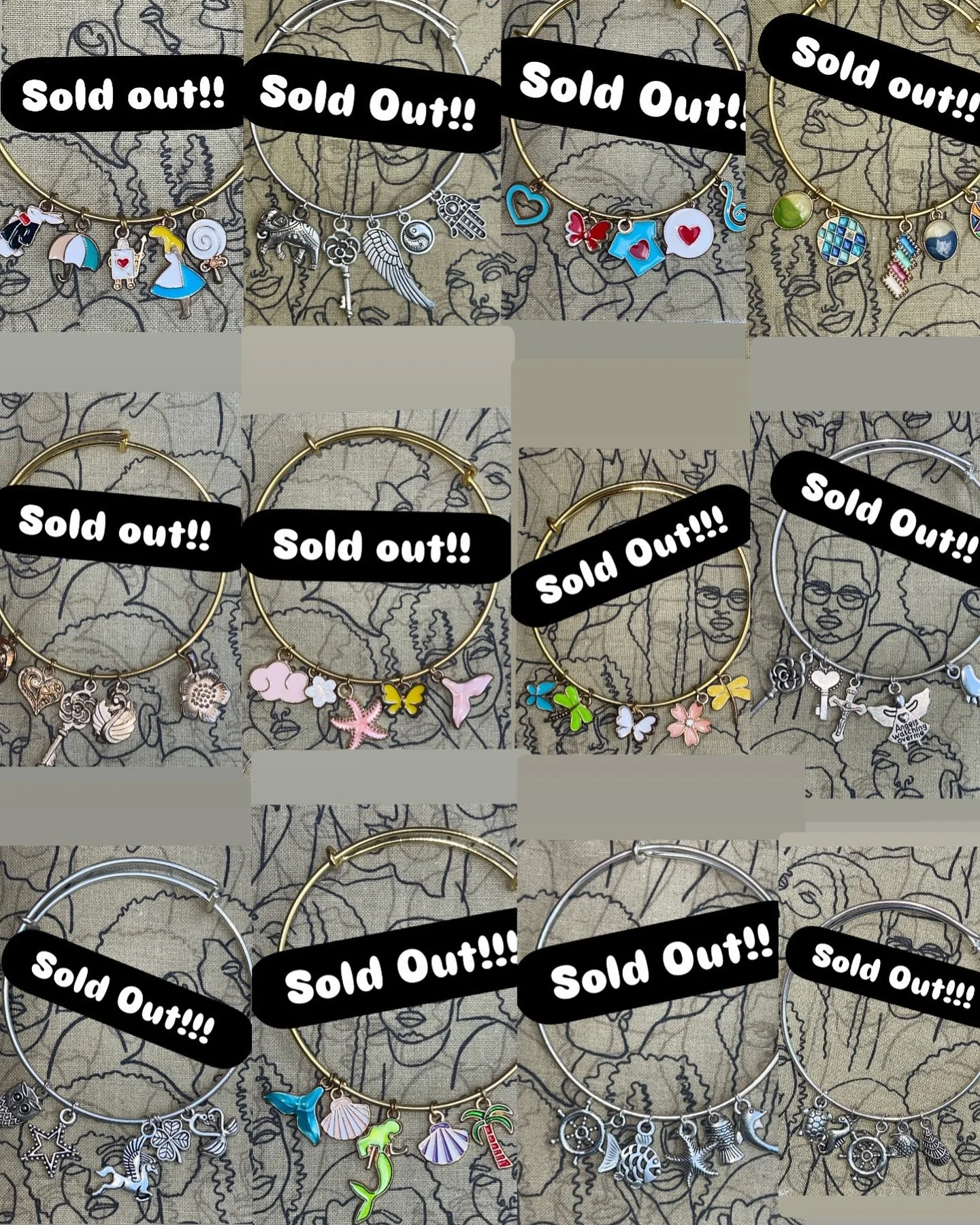 Bracelets we&rsquo;ve sold so far!! ✨

These are &ldquo;one-of-one charm assortments&rdquo;, meaning these charm combinations cannot be replicated!! 

The beauty of pieces like these is the uniqueness of the charm combinations. Self expression is as 