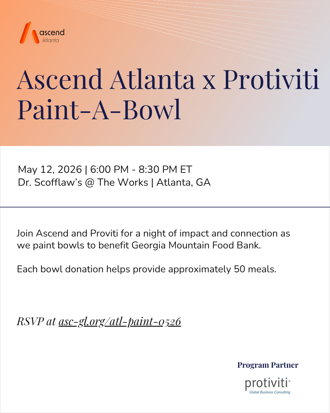 Ascend Atlanta x Protiviti - Paint-A-Bowl