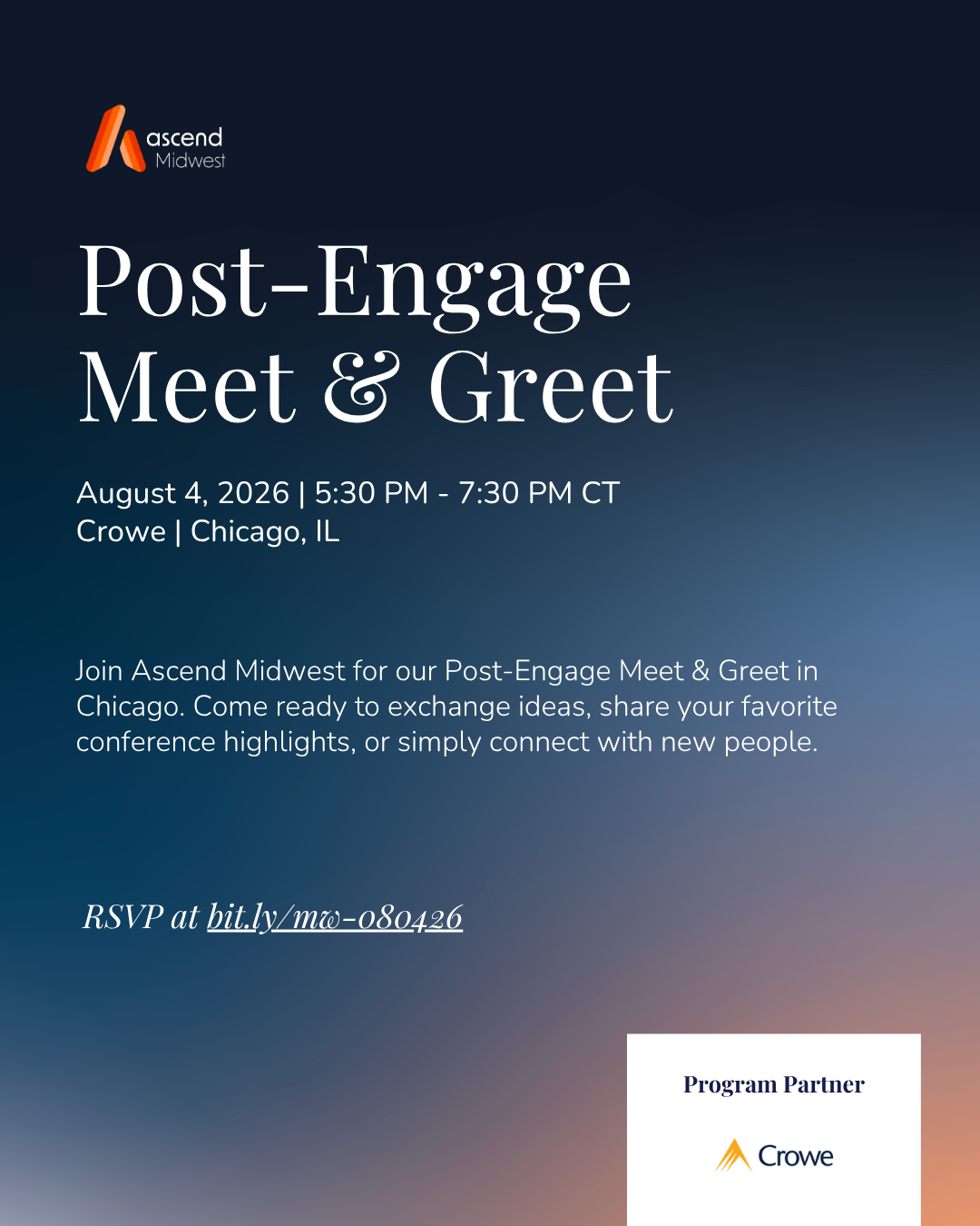 Ascend Midwest - Chicago Post-Engage Meet &amp; Greet