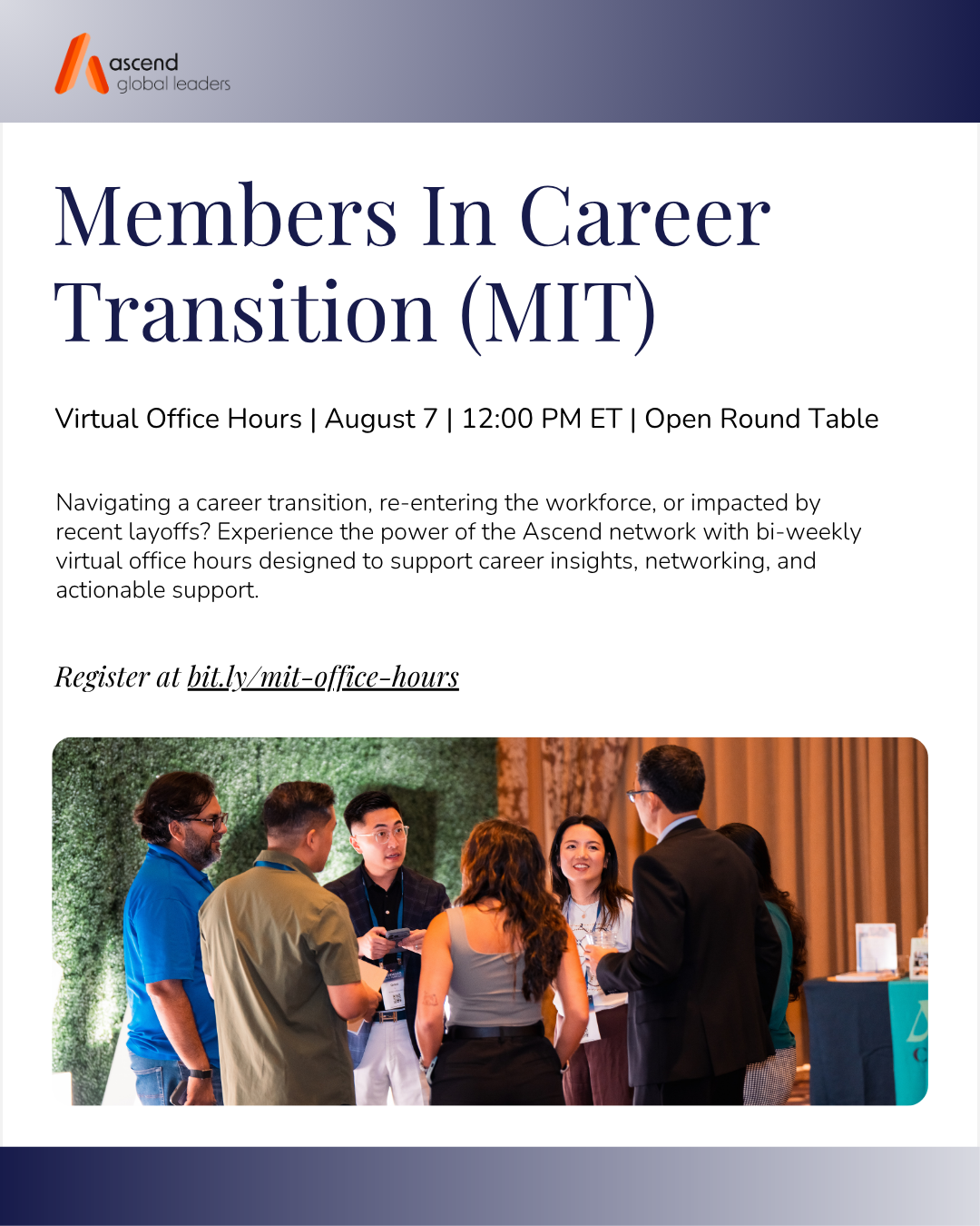Members In Career Transition (MIT) - Virtual Office Hours