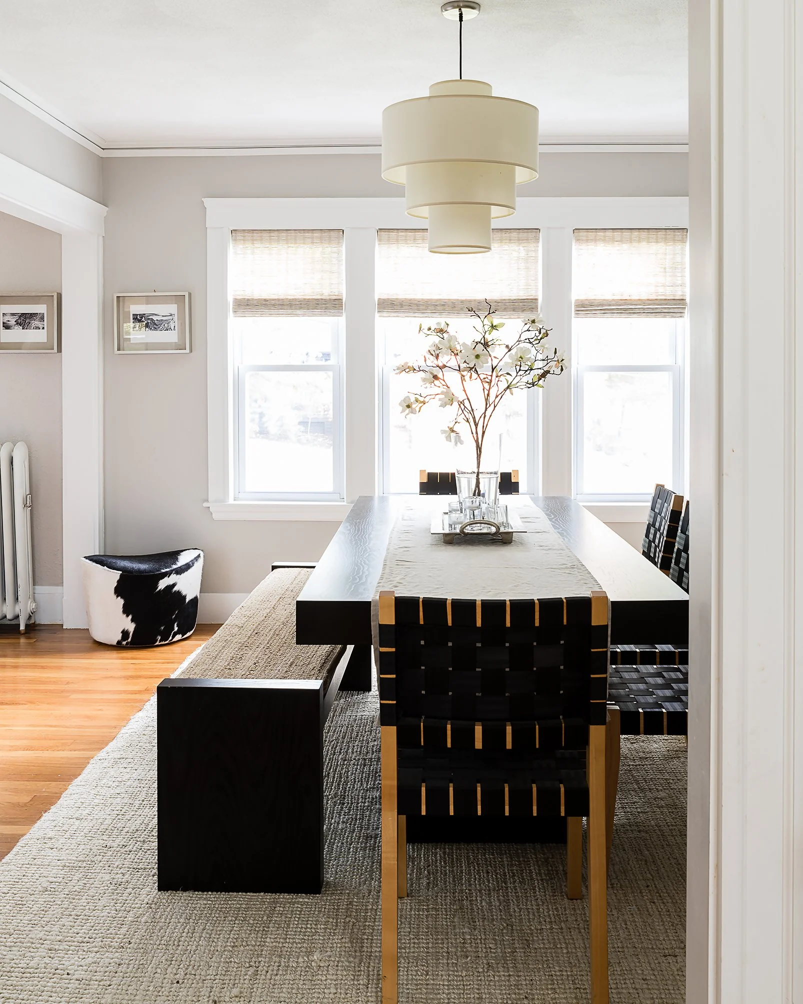 neutral dining room, neutral paint, greige paint