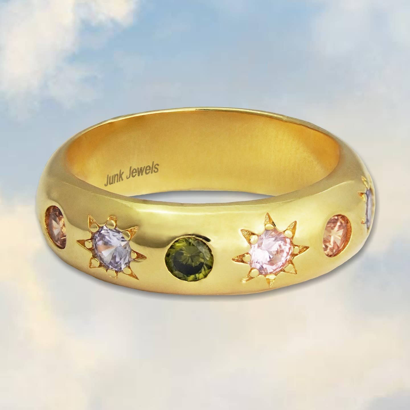 Junk Jewels Pastel Stone Chunky Band Ring