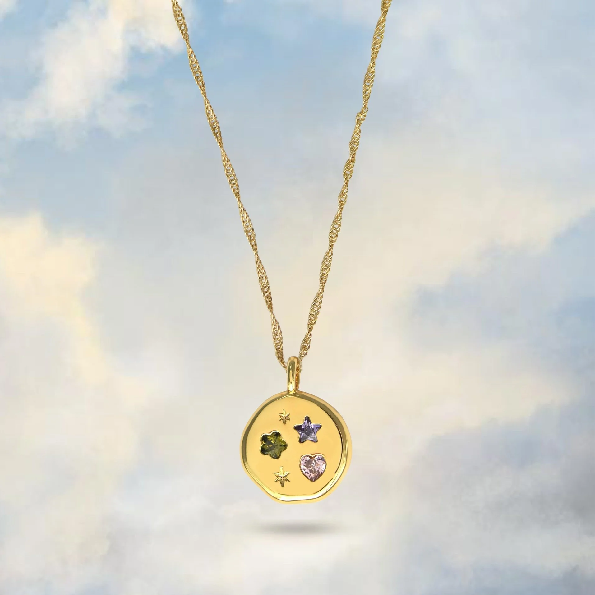 Junk Jewels Jewelled Dreams Disc Necklace