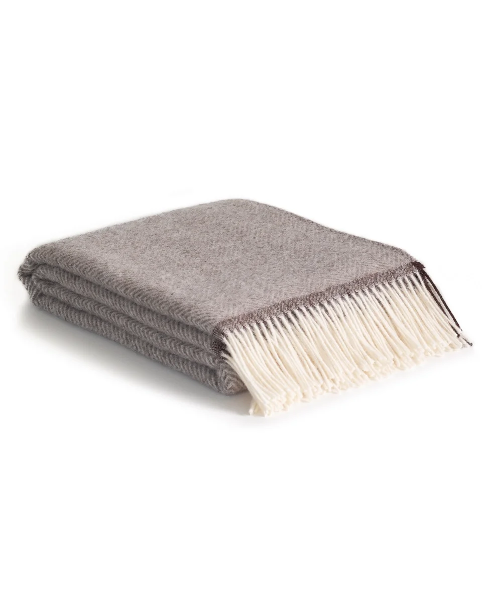 MoST Denver Wool Throw Blanket - Beige