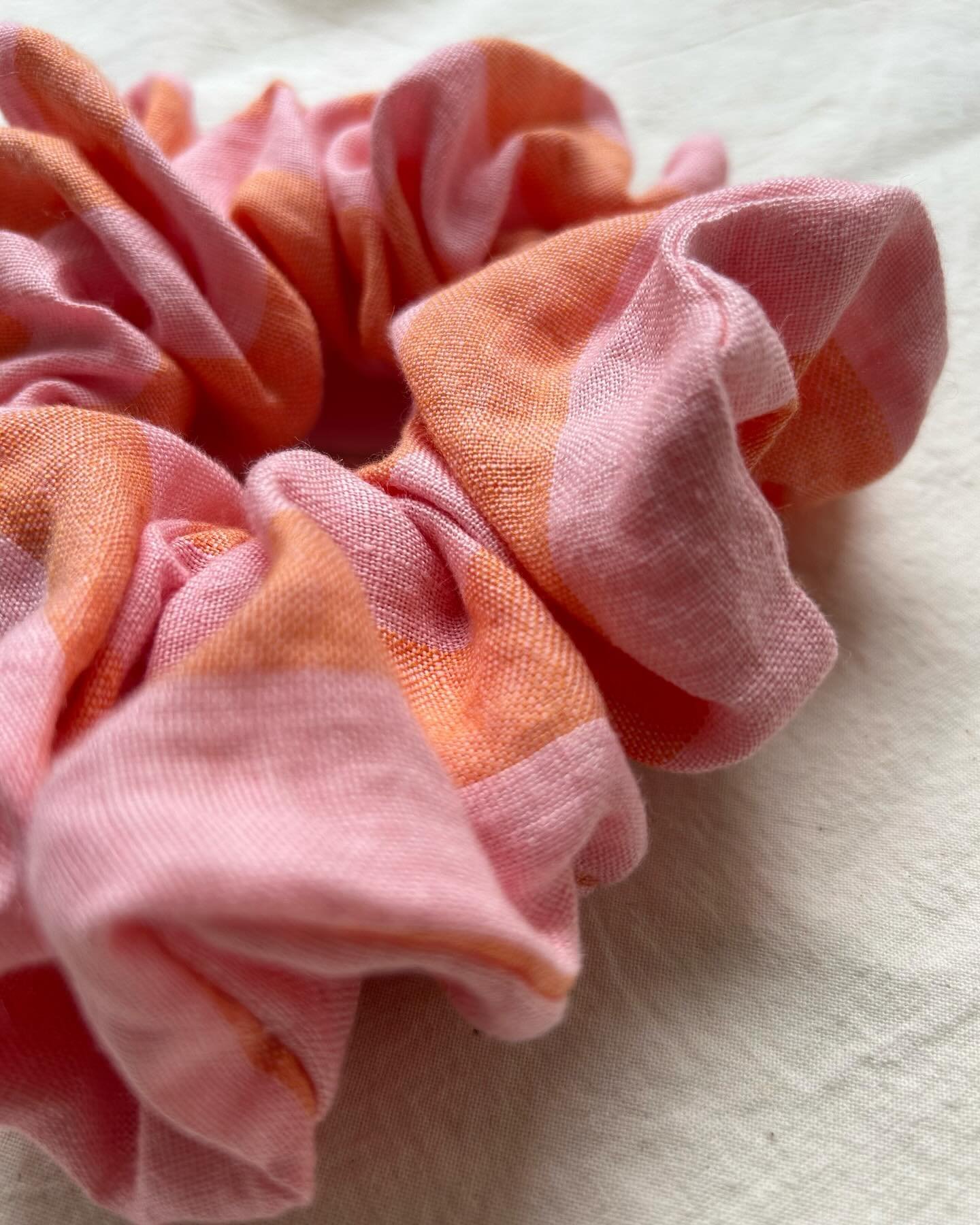 Handmade for us in Rye in a range of colours using Merchant &amp; Mills linen, these large scrunchies have been flying out 💨