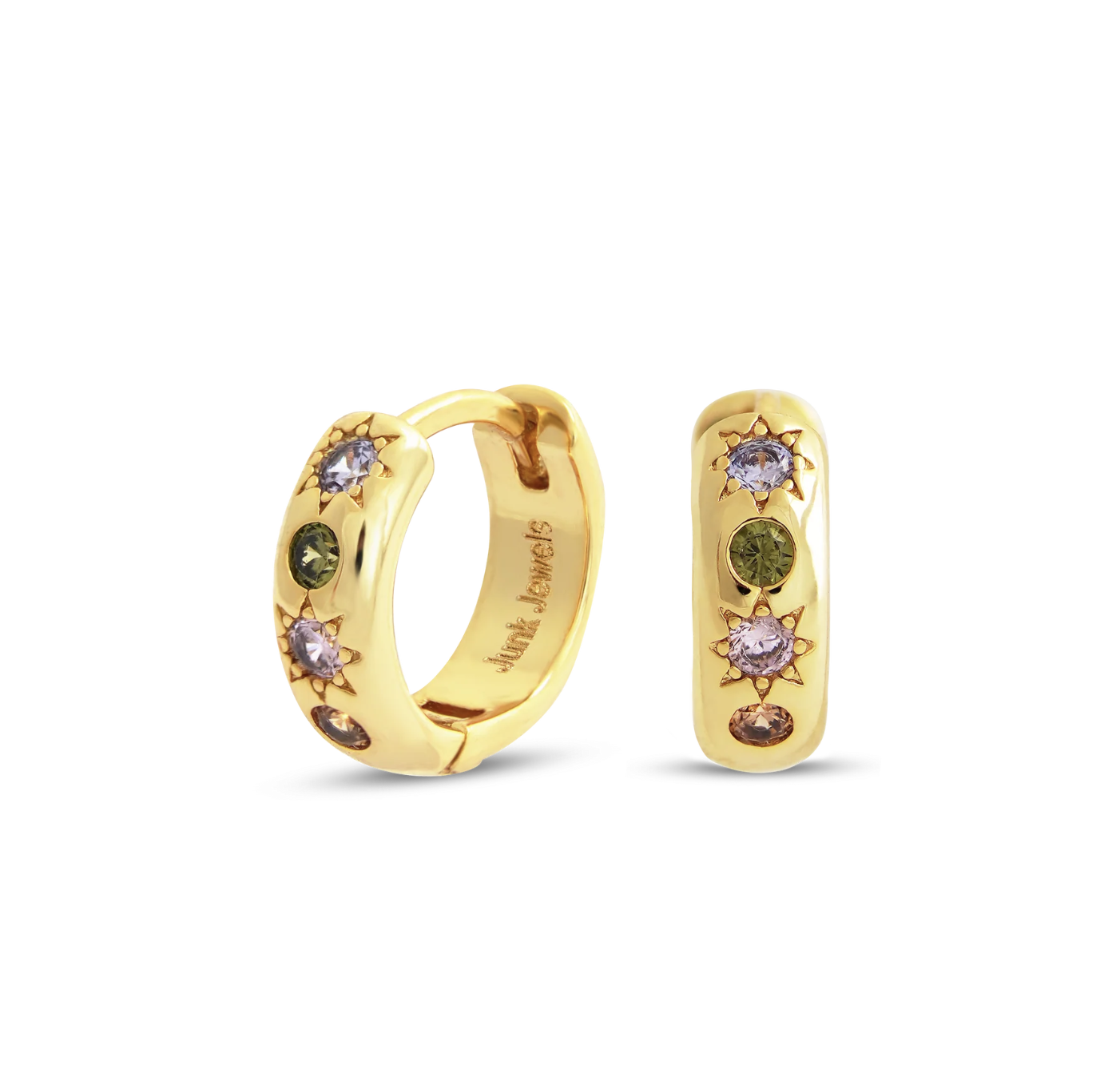 Junk Jewels Pastel Stone Petite Hoop Earrings