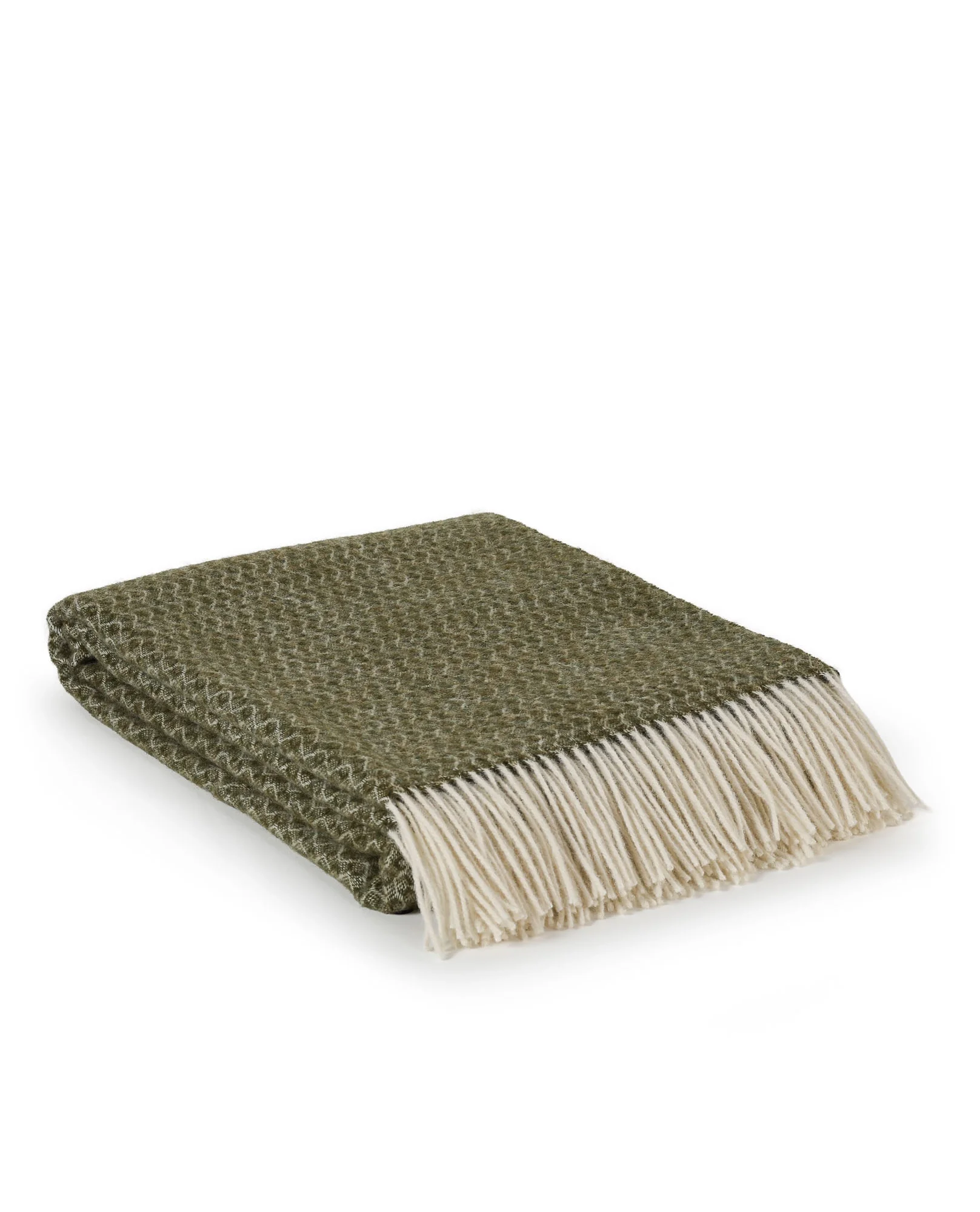 MoST Bonbon Wool Throw Blanket - Olive