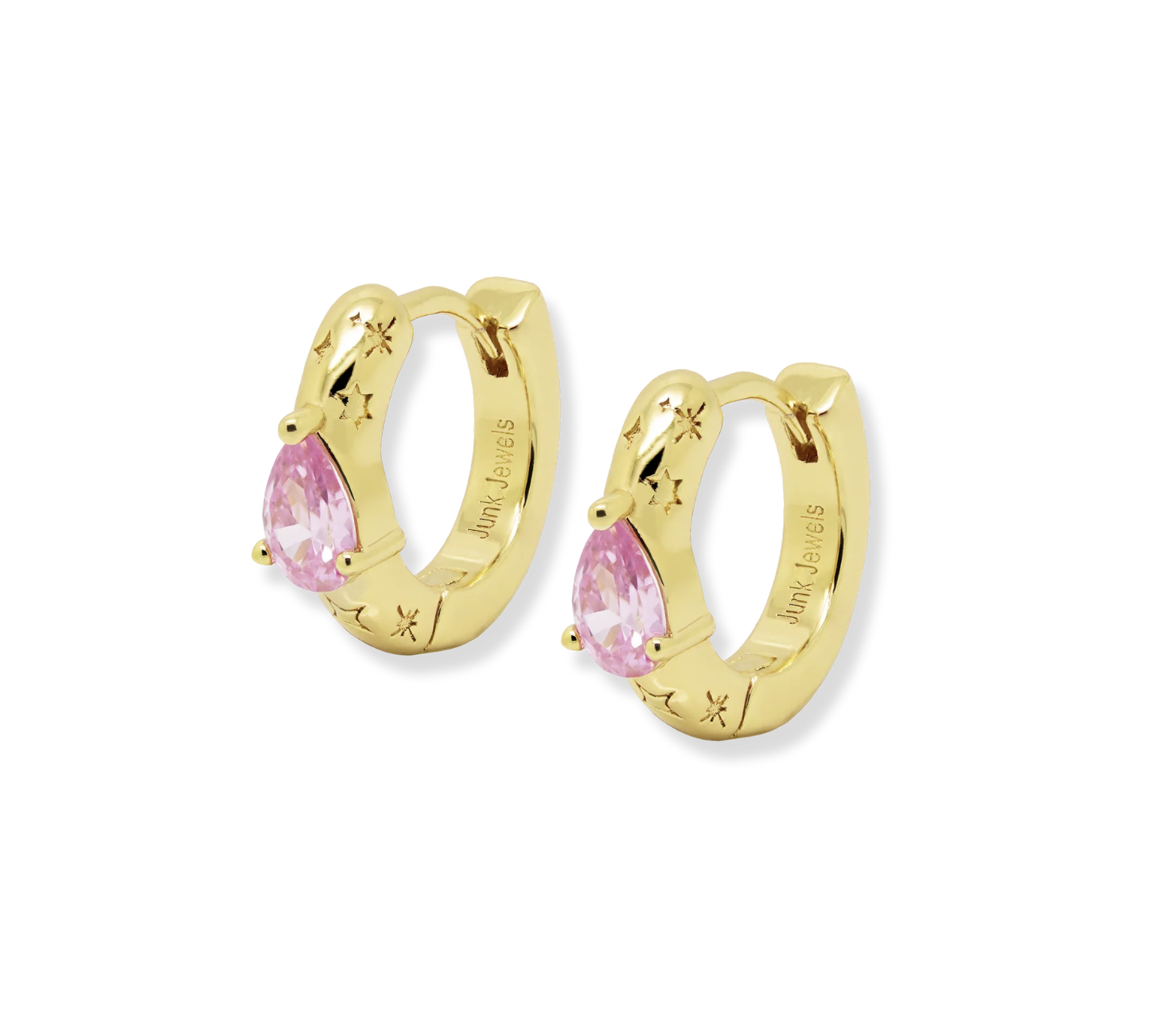 Junk Jewels Pear Drop Hoop Earrings