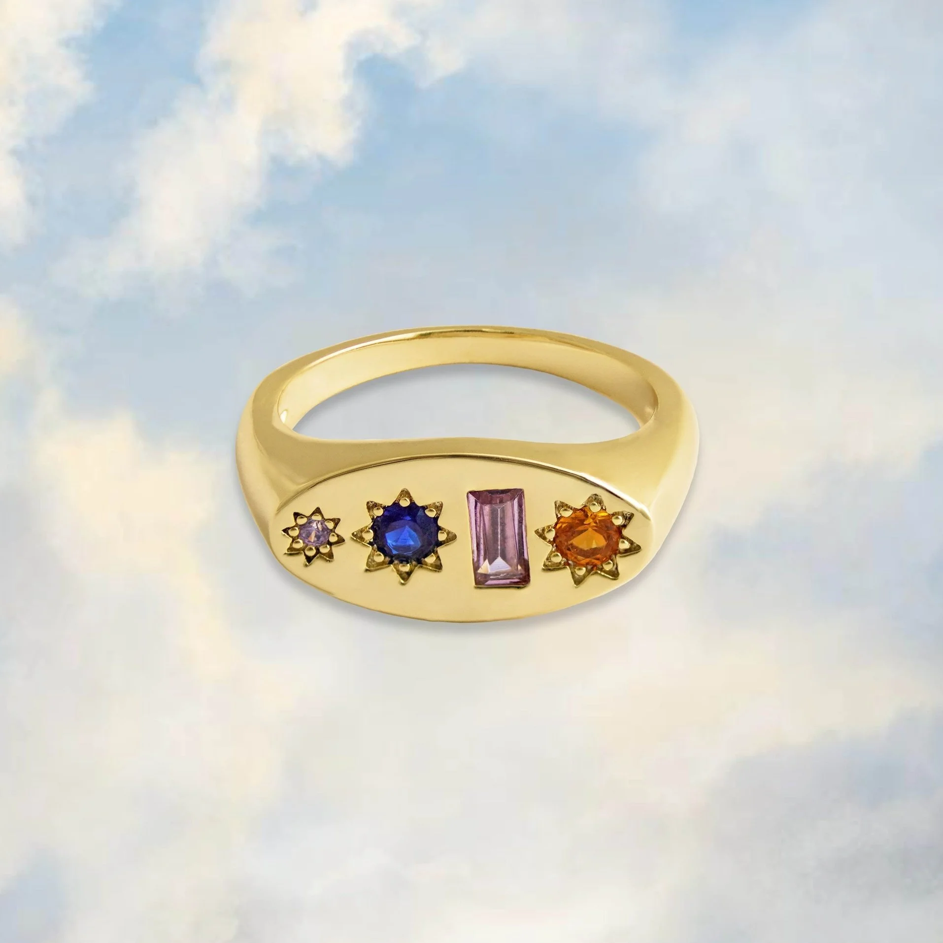 Junk Jewels Midnight Gemstone Signet Ring