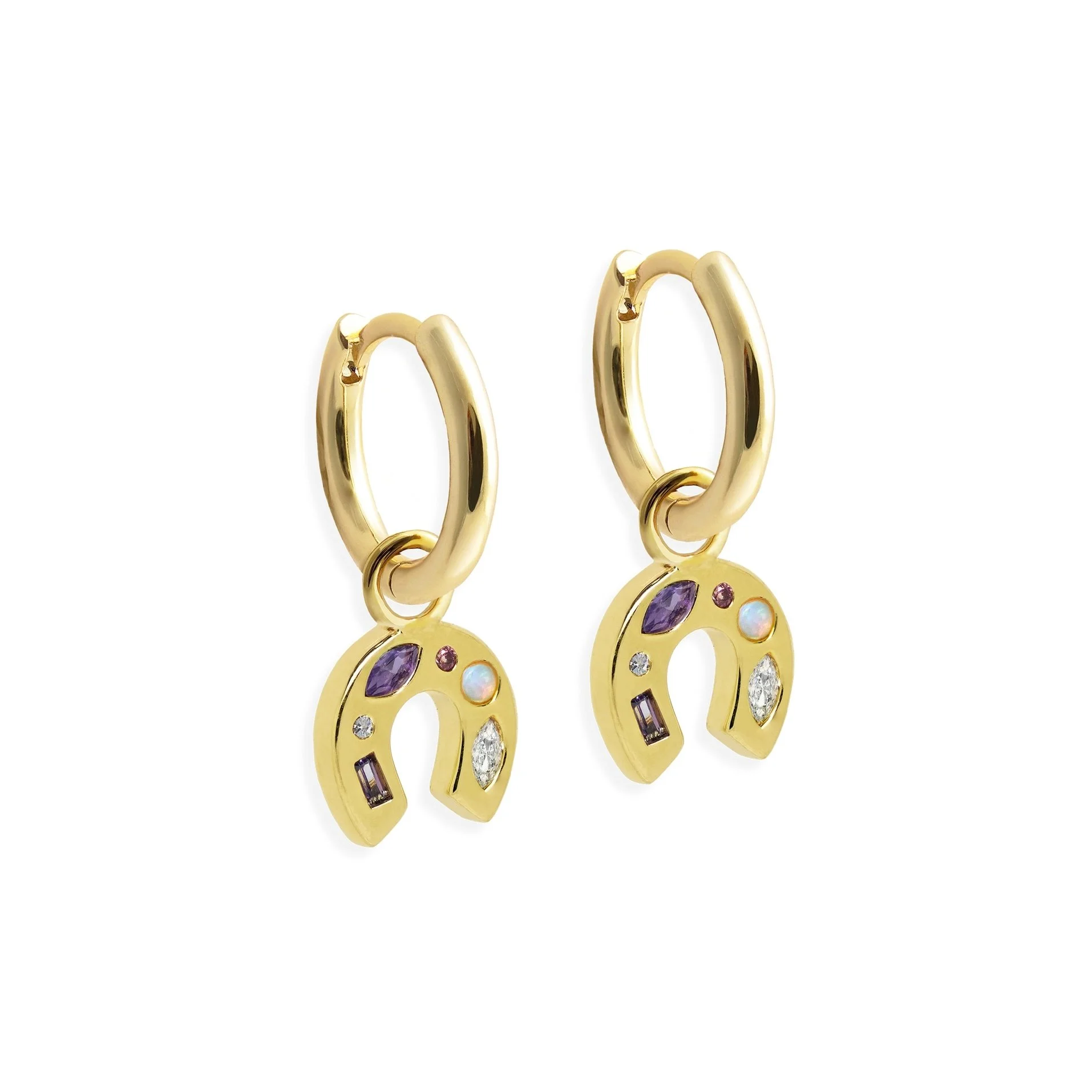 Junk Jewels Mini Lucky Charm Hoop Earrings