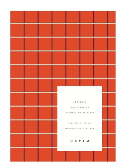 Notem Uma Small Orange Check Notebook