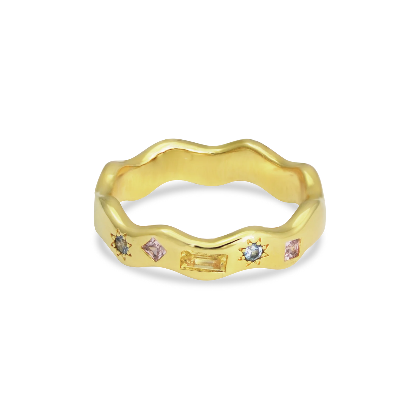Junk Jewels Pastel Jewelled Wiggle Ring