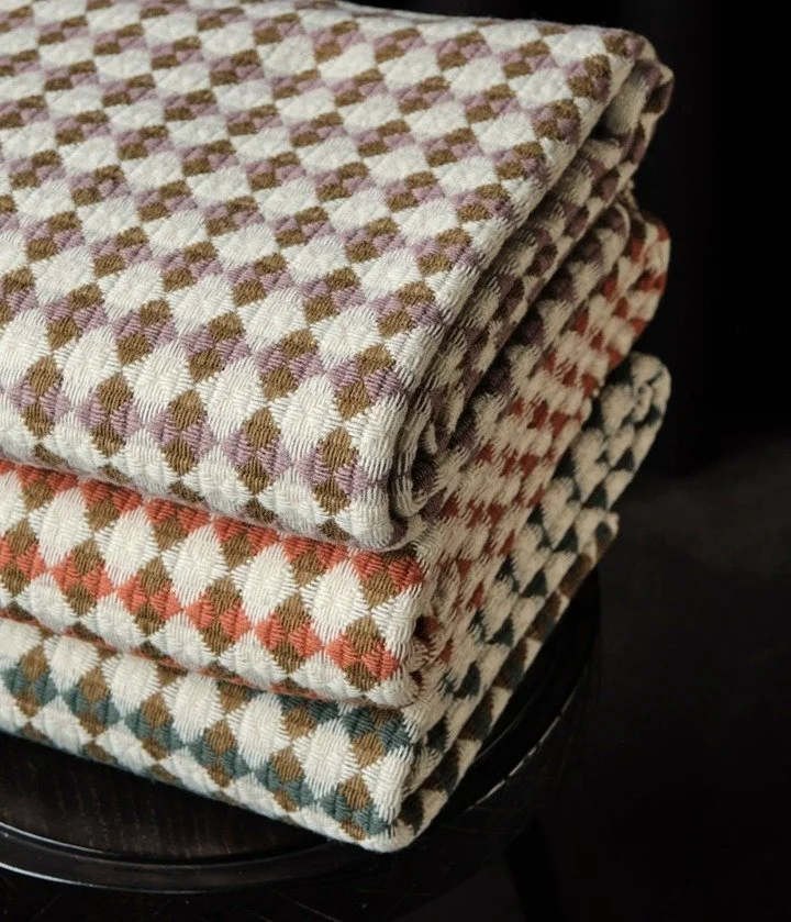 Burel Factory Bicolor Tile Manta - Old Rose Bronze Blanket